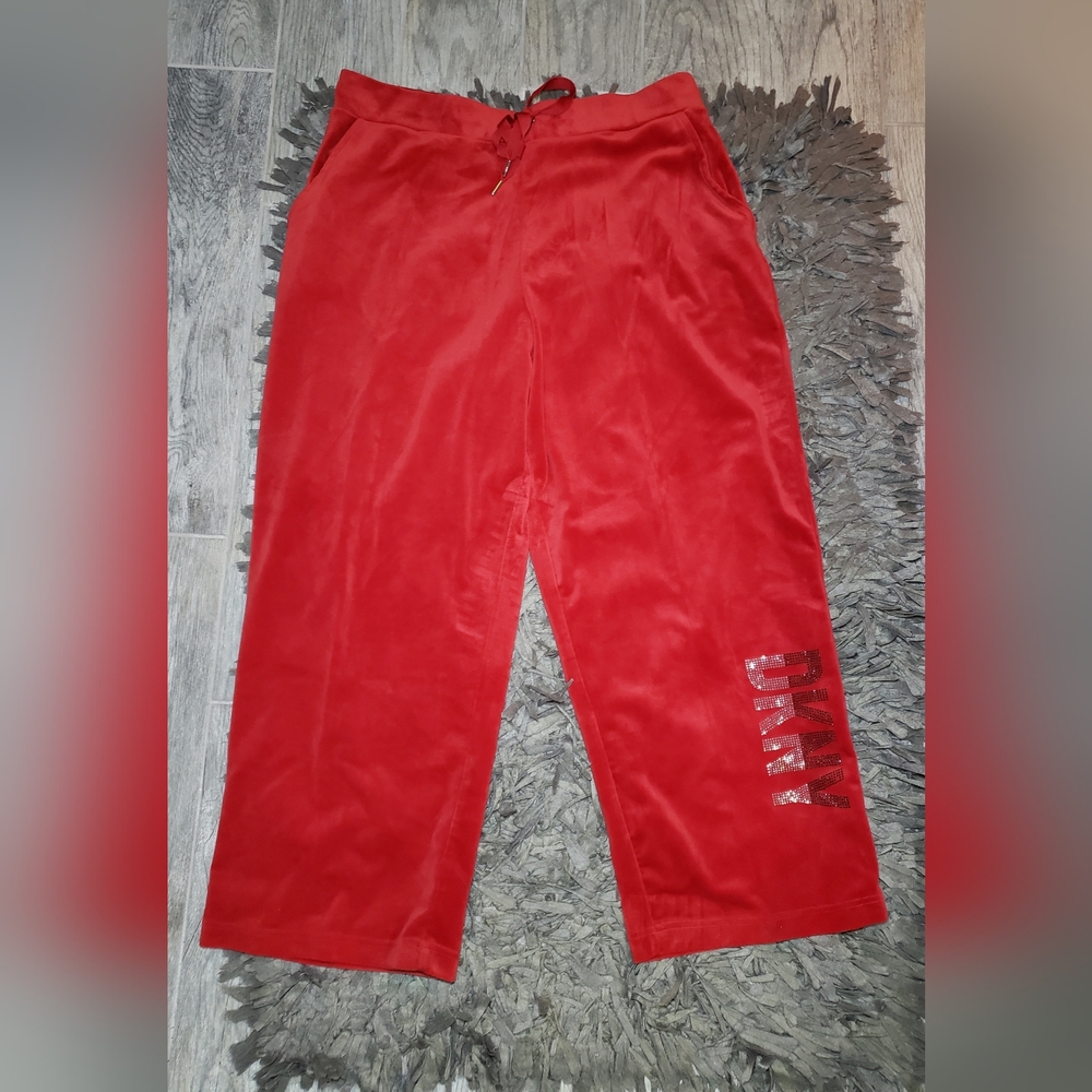 Women's Super Soft Velour Rhinestone Logo Track Pants